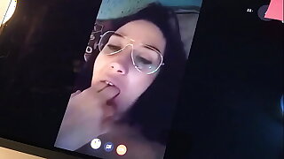 Spanish adult milf sticking her tongue out insusceptible to webcam so that they cum insusceptible to her face. Leyva Hot ctdx